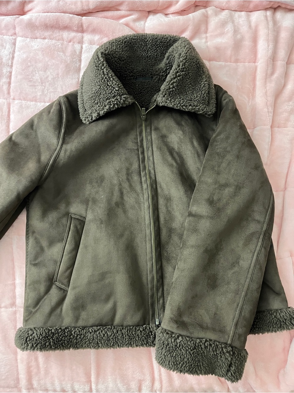 Uniqlo Brown Faux Suede Shearling Jacket